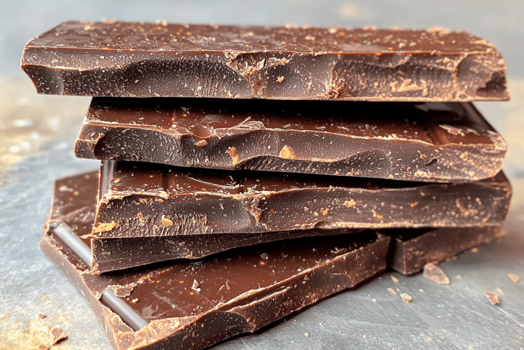 How to Make Chocolate Bars Hard: Expert Tips and Techniques 3 Glossy, hardened chocolate bars with smooth texture and sharp edges.