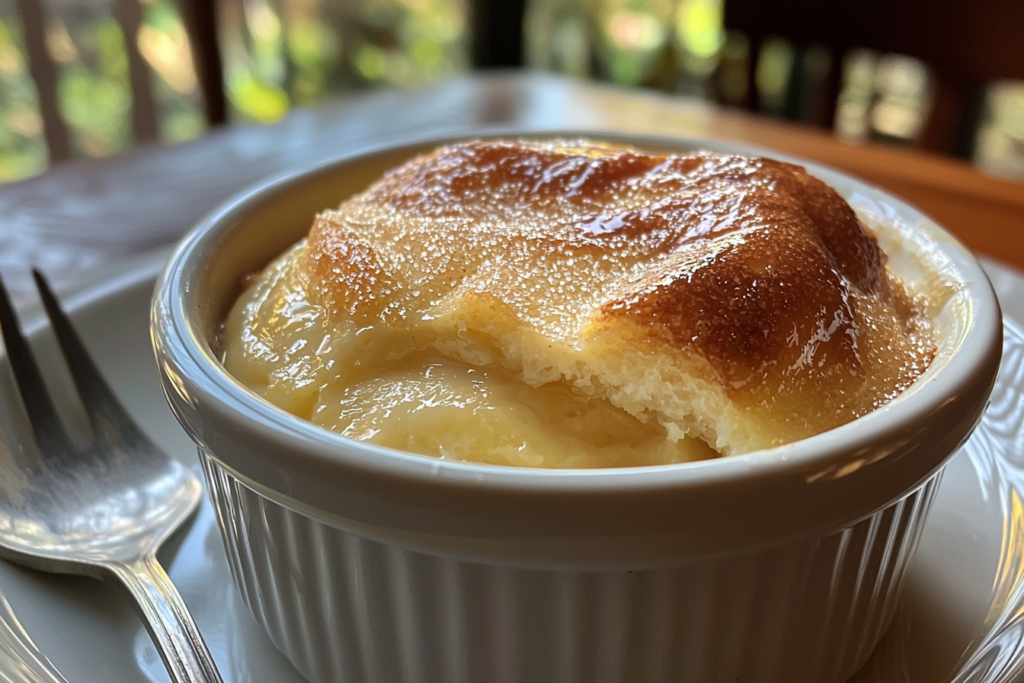 A classic Crème Brûlée with caramelized sugar crust and creamy custard.
