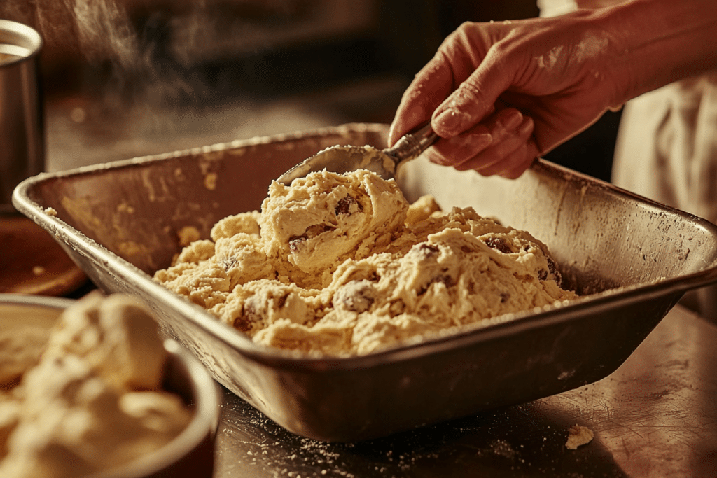 Nestle Chocolate Chip Cookie Recipe: A Timeless Classic 2 Mixing and scooping dough for Nestle chocolate chip cookies onto a baking sheet.