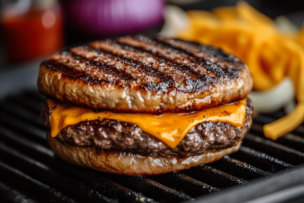 What's Good to Cook on a Blackstone Griddle? Top Recipes & Tips 3 u3599338823 Hyperrealistic close up shot of a smash burger be e40e0f71 afe1 4168 8ce8 ec7a0f0fbd7f 1