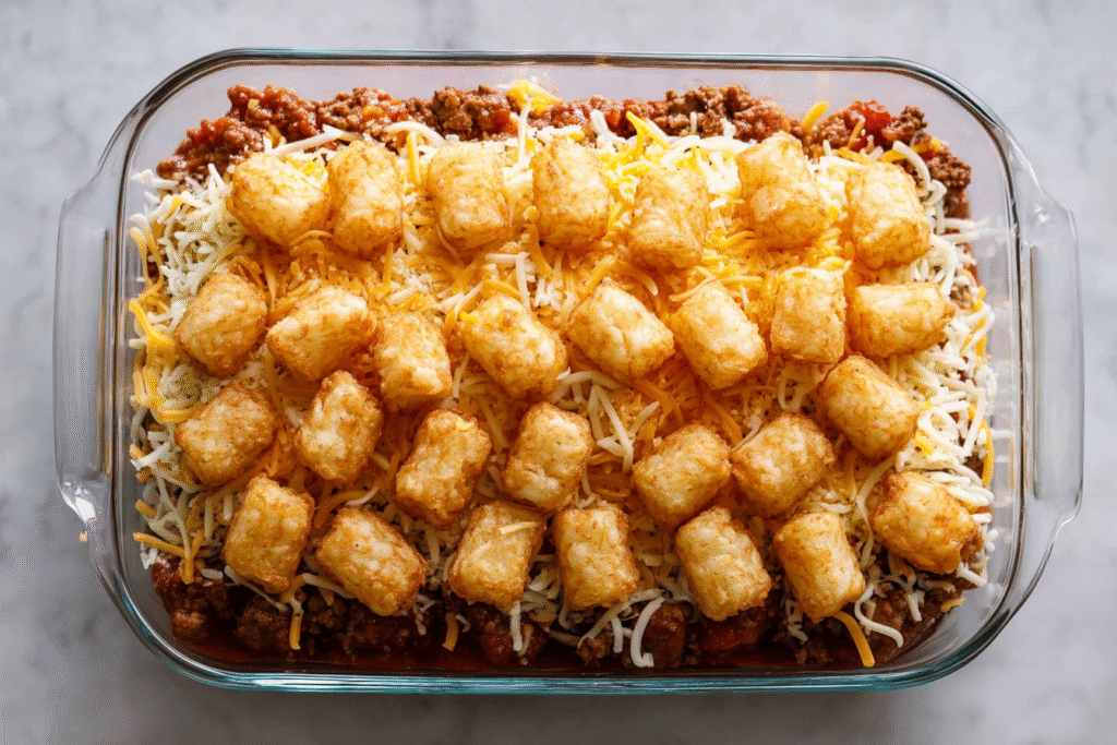 Easy Hobo Casserole Recipe: The Ultimate One-Dish Comfort Classic 7 layering hobo casserole with cheese and tater tots