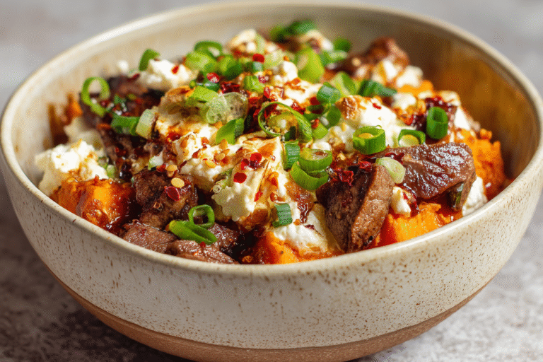 Beef Sweet Potato Cottage Cheese Bowl: Quick, Healthy & Protein-Packed 8 served beef sweet potato cottage cheese bowl