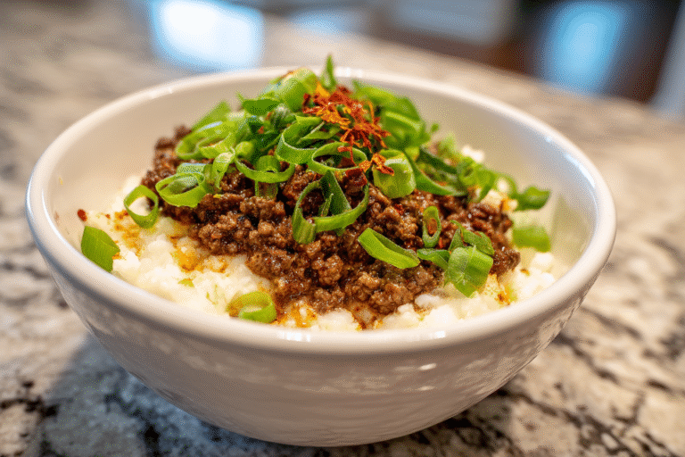 Cottage Cheese Ground Beef Bowl: Viral Protein-Packed Meal Idea 8 served cottage cheese ground beef bowl